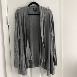 Heathered grey open cardigan - plus size 3x